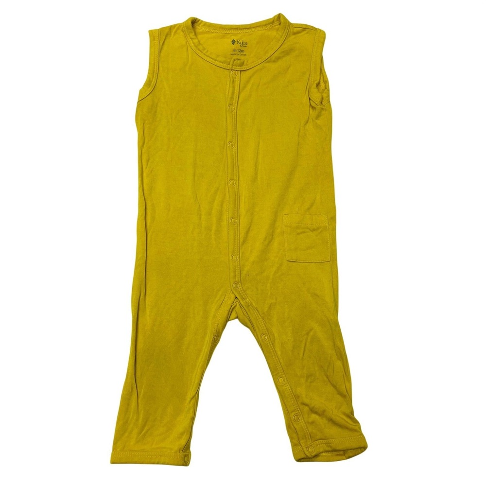 Kyte Baby Romper Yellow Sleeveless Snap Front Baby 6-12m Bamboo
